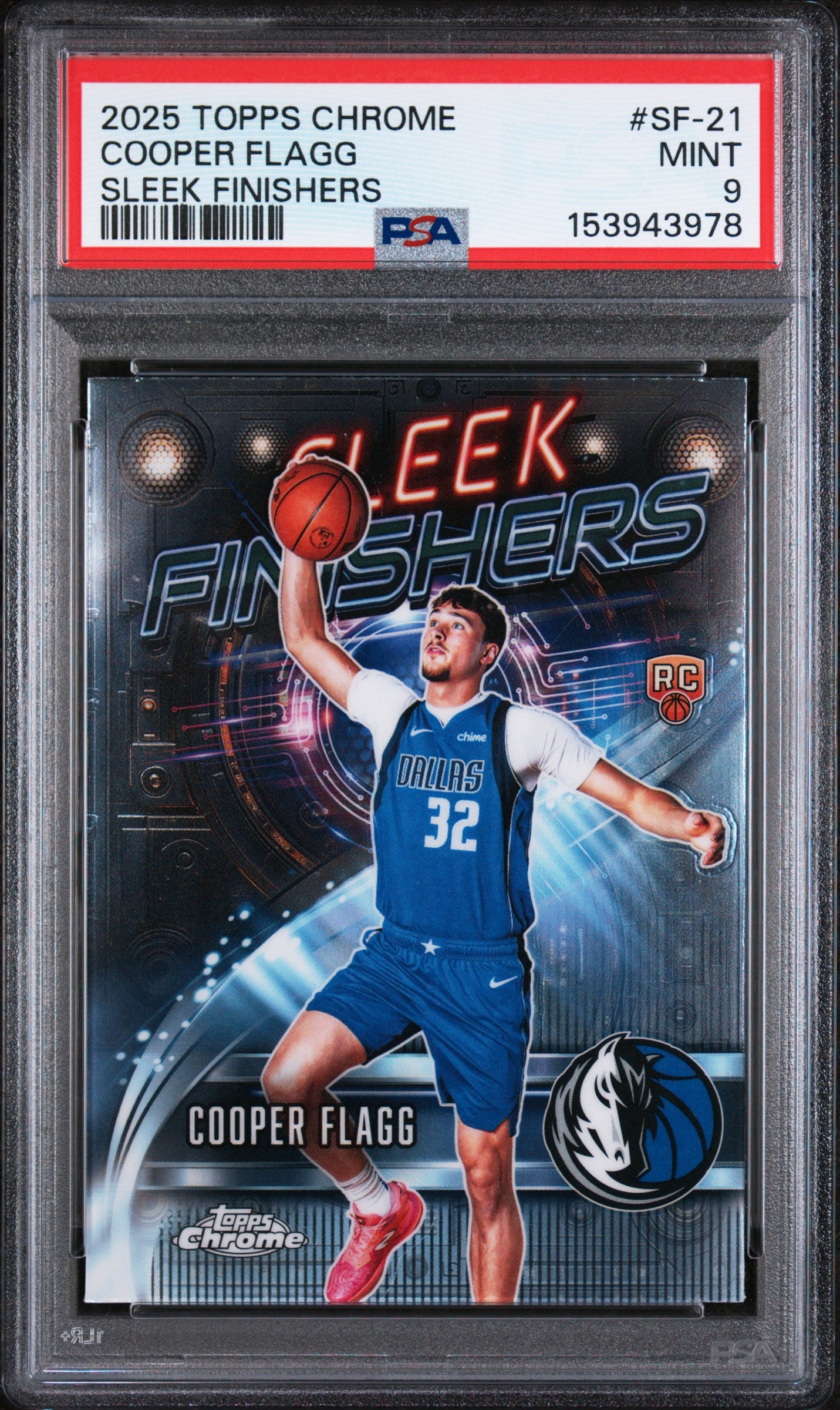 Cooper Flagg 2025 Topps Chrome RC Rookie Card #SF-21 PSA 9-Powers Sports Memorabilia