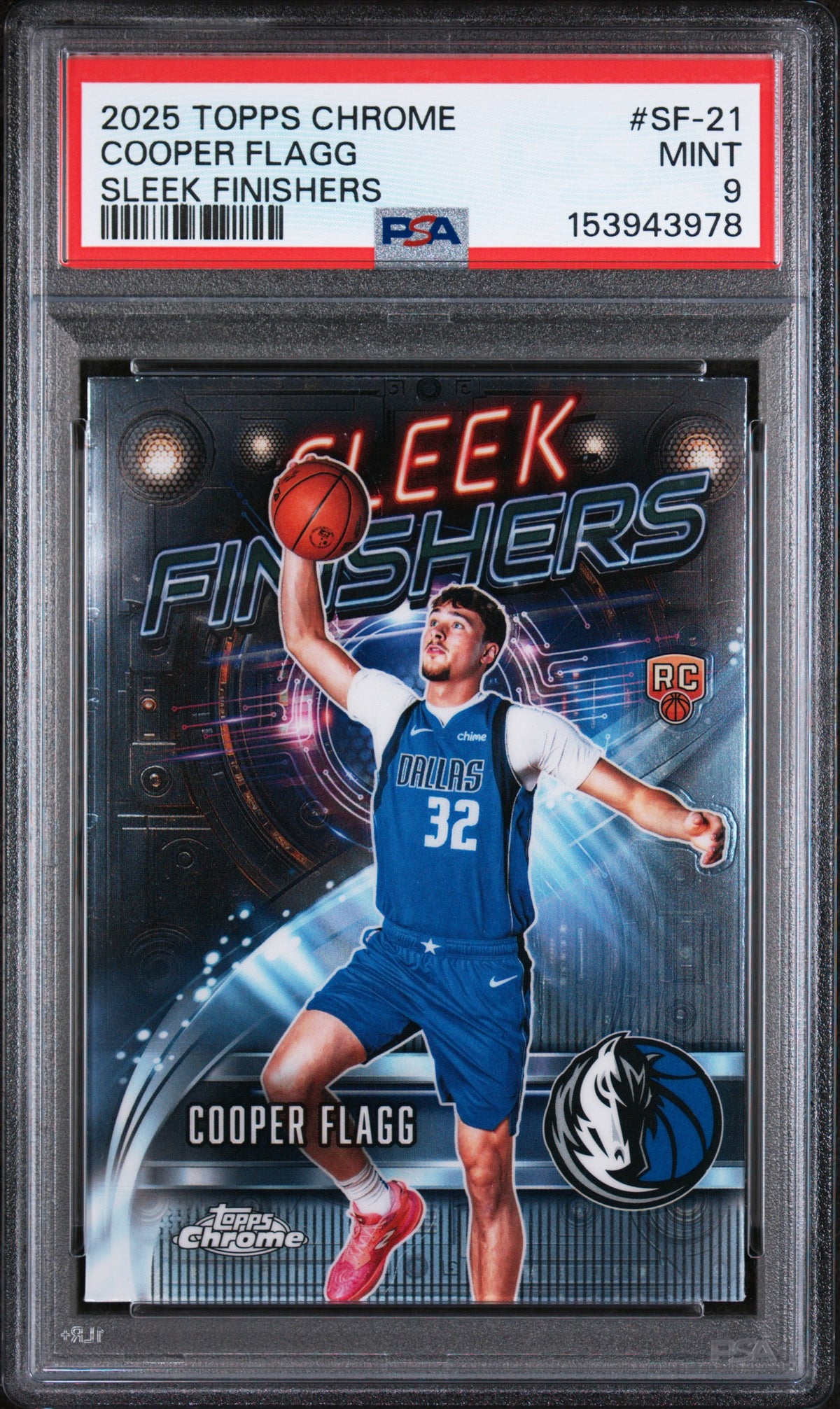 Cooper Flagg 2025 Topps Chrome RC Rookie Card #SF-21 PSA 9-Powers Sports Memorabilia