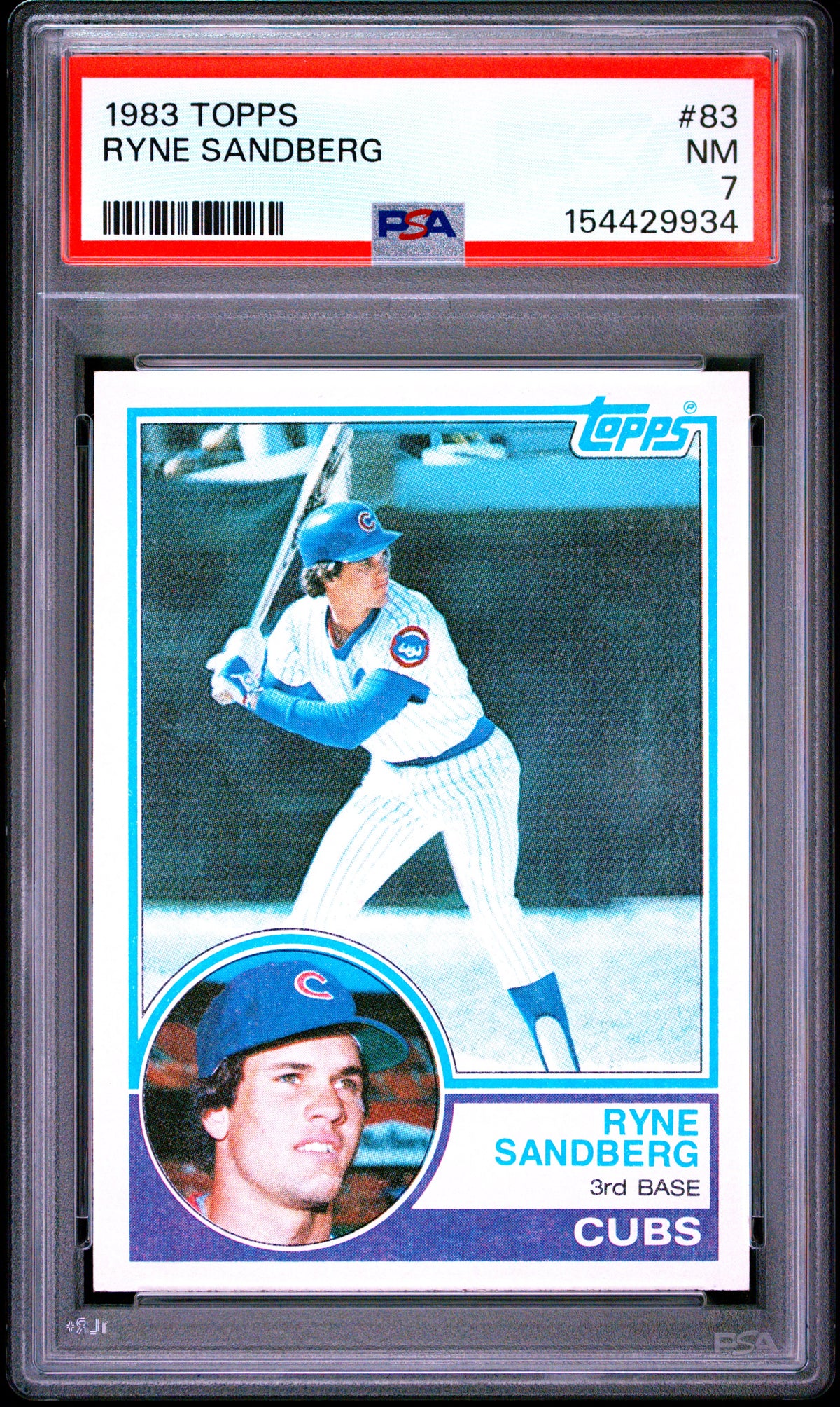 Ryne Sandberg 1983 Topps Chicago Cubs Rookie Card #83 PSA 7