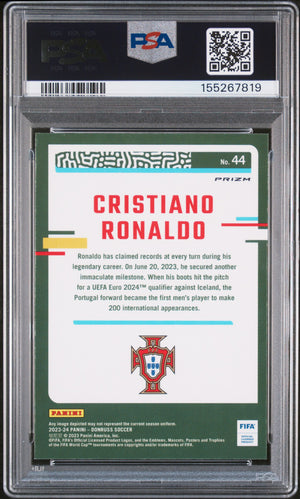 Cristiano Ronaldo 2023 Panini Optic Holo Card #44 PSA 10
