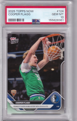 Cooper Flagg 2025 Topps Now RC Rookie Card #124 PSA 10
