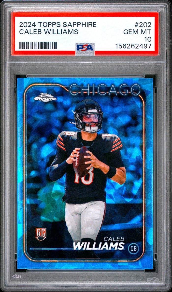 Caleb Williams 2024 Topps Sapphire Chicago Bears Football RC Rookie Card #202 Graded PSA 10 Cert #156262497-Powers Sports Memorabilia