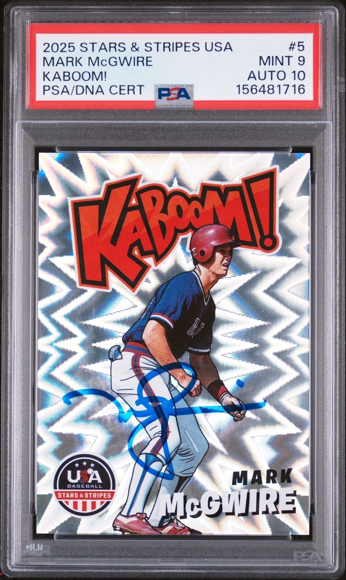 Mark McGwire 2025 Stars & Stripes USA Kaboom! Signed Baseball Card #5 Graded PSA 9 Auto 10 Cert #156481716-Powers Sports Memorabilia