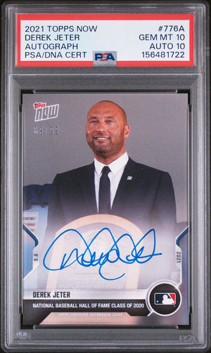 Derek Jeter 2021 Topps Now New York Yankees Hall of Fame HOF Signed Baseball Card #776A Graded PSA 10 Auto 10 Cert #156481722