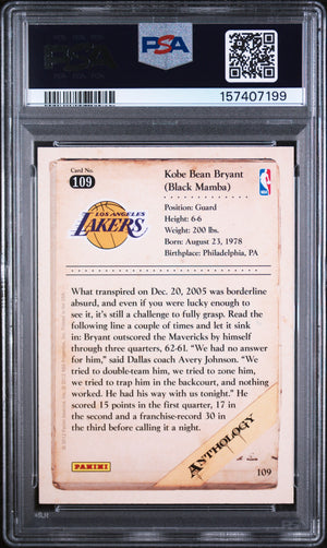 Kobe Bryant 2012 Panini Kobe Anthology Lakers Card #109 PSA 9