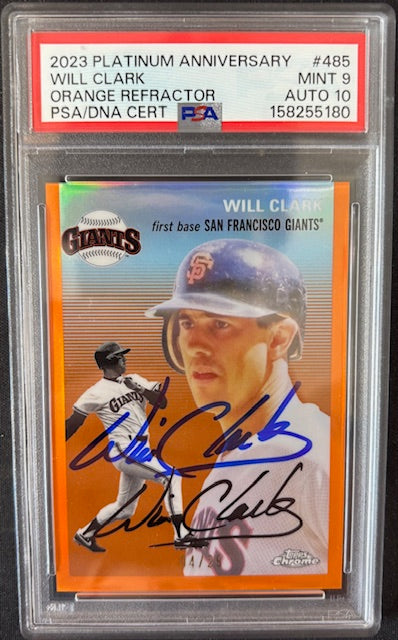 Will Clark 2023 Topps Chrome Orange Card #485 PSA 9 Auto 10 4/25-Powers Sports Memorabilia