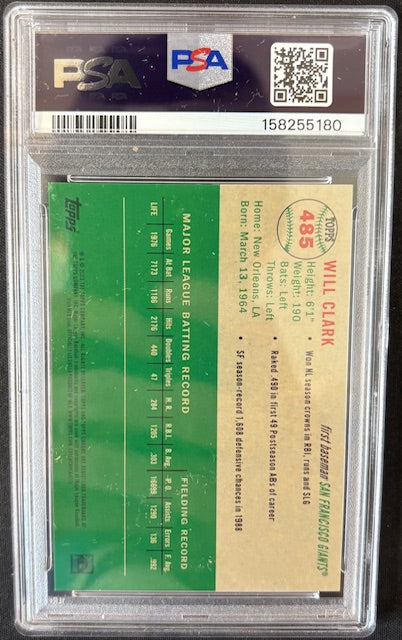 Will Clark 2023 Topps Chrome Orange Card #485 PSA 9 Auto 10 4/25-Powers Sports Memorabilia