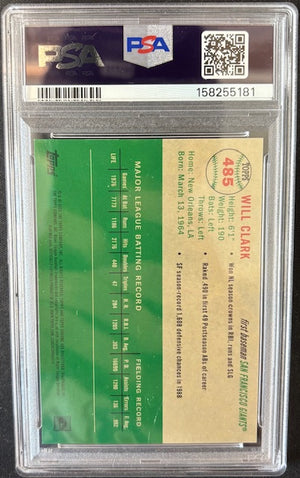 Will Clark 2023 Topps Chrome Orange Card #485 PSA 3 Auto 9 21/25-Powers Sports Memorabilia