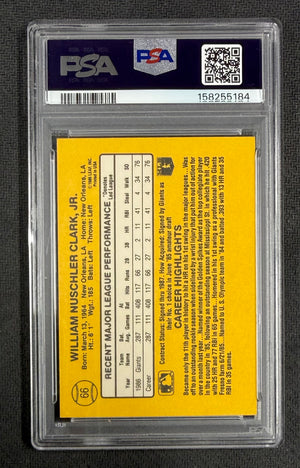 Will Clark 1987 Donruss RC Rookie Card #66 PSA 7 Auto 10 158255184-Powers Sports Memorabilia