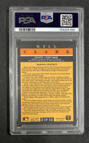 Will Clark 1991 Fleer Pro-Visions Card #2 PSA 7 Auto 10 158255188-Powers Sports Memorabilia