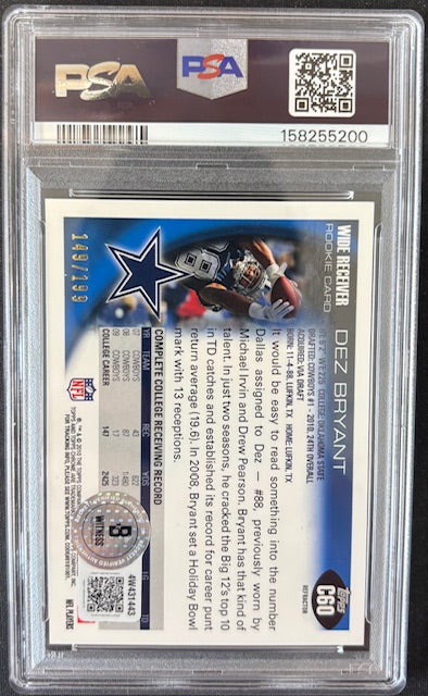 Dez Bryant 2010 Topps Chrome Blue RC Rookie Card #C60 PSA 6 Auto 10 149/199-Powers Sports Memorabilia