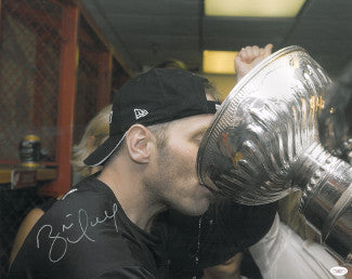 Brett Hull Autographed Detroit Red Wings 16x20 Photo (drinking from Stanley Cup)- JSA Hologram-Powers Sports Memorabilia