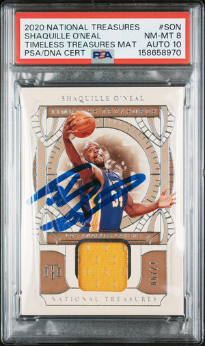 Shaquille O'Neal 2020 National Treasures Card PSA 8 Auto 10 12/99