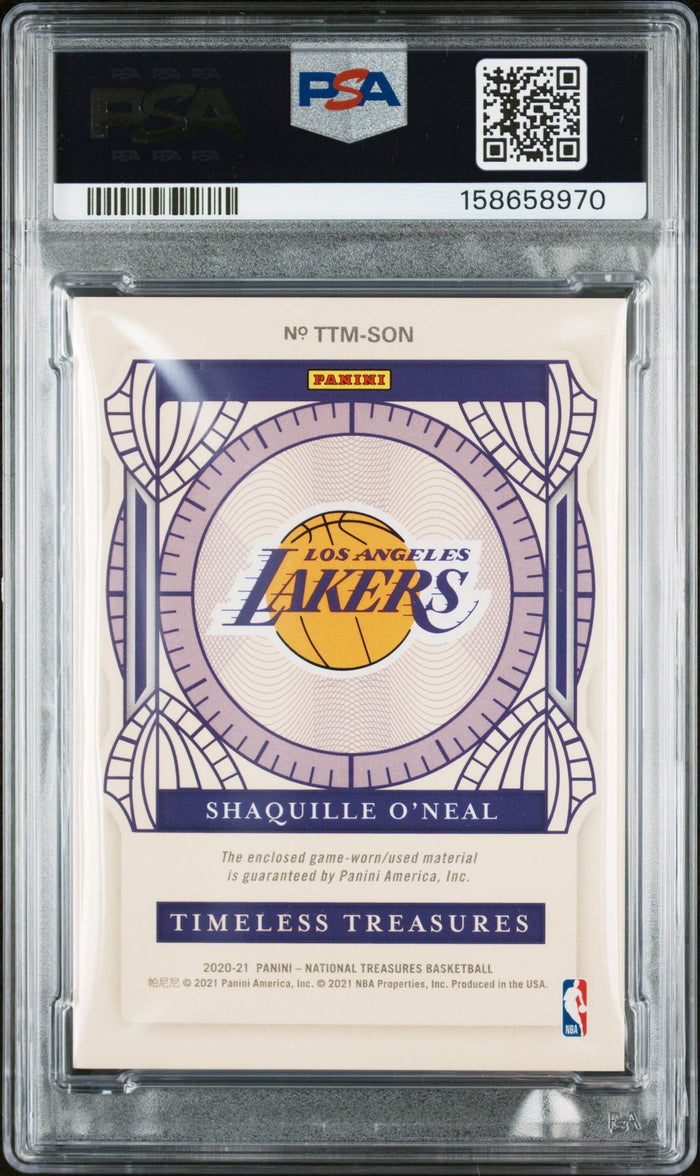 Shaquille O'Neal 2020 National Treasures Card PSA 8 Auto 10 12/99-Powers Sports Memorabilia