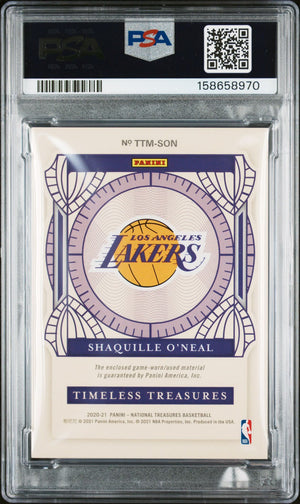 Shaquille O'Neal 2020 National Treasures Card PSA 8 Auto 10 12/99