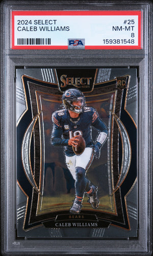 Caleb Williams 2024 Panini Select Rookie Card #25 PSA 8