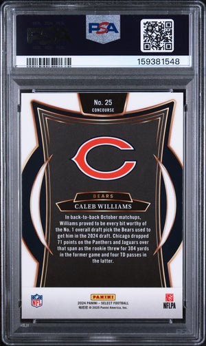 Caleb Williams 2024 Panini Select Rookie Card #25 PSA 8
