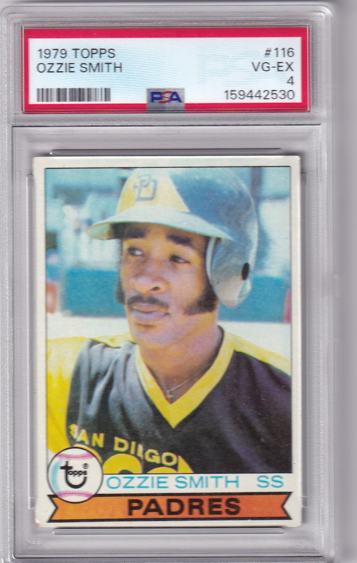Ozzie Smith 1979 Topps Padres Rookie Card #116 PSA 4-Powers Sports Memorabilia