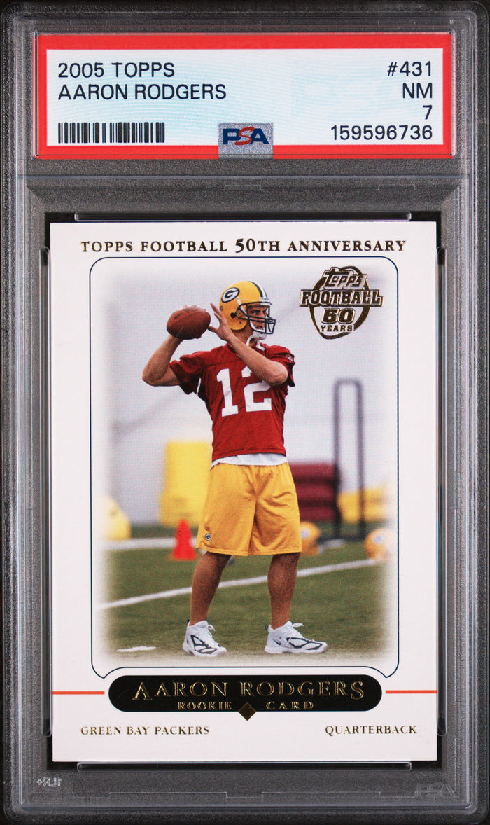 Aaron Rodgers 2005 Topps Packers RC Rookie Card #431 PSA 7