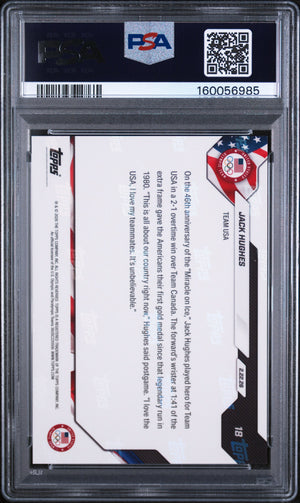 Jack Hughes 2026 Topps Now Olympics USA Card #18 PSA 10