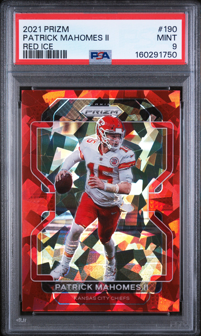 Patrick Mahomes II 2021 Panini Prizm Red Ice Card #190 PSA 9