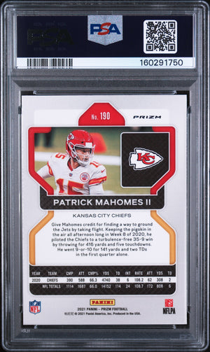 Patrick Mahomes II 2021 Panini Prizm Red Ice Card #190 PSA 9