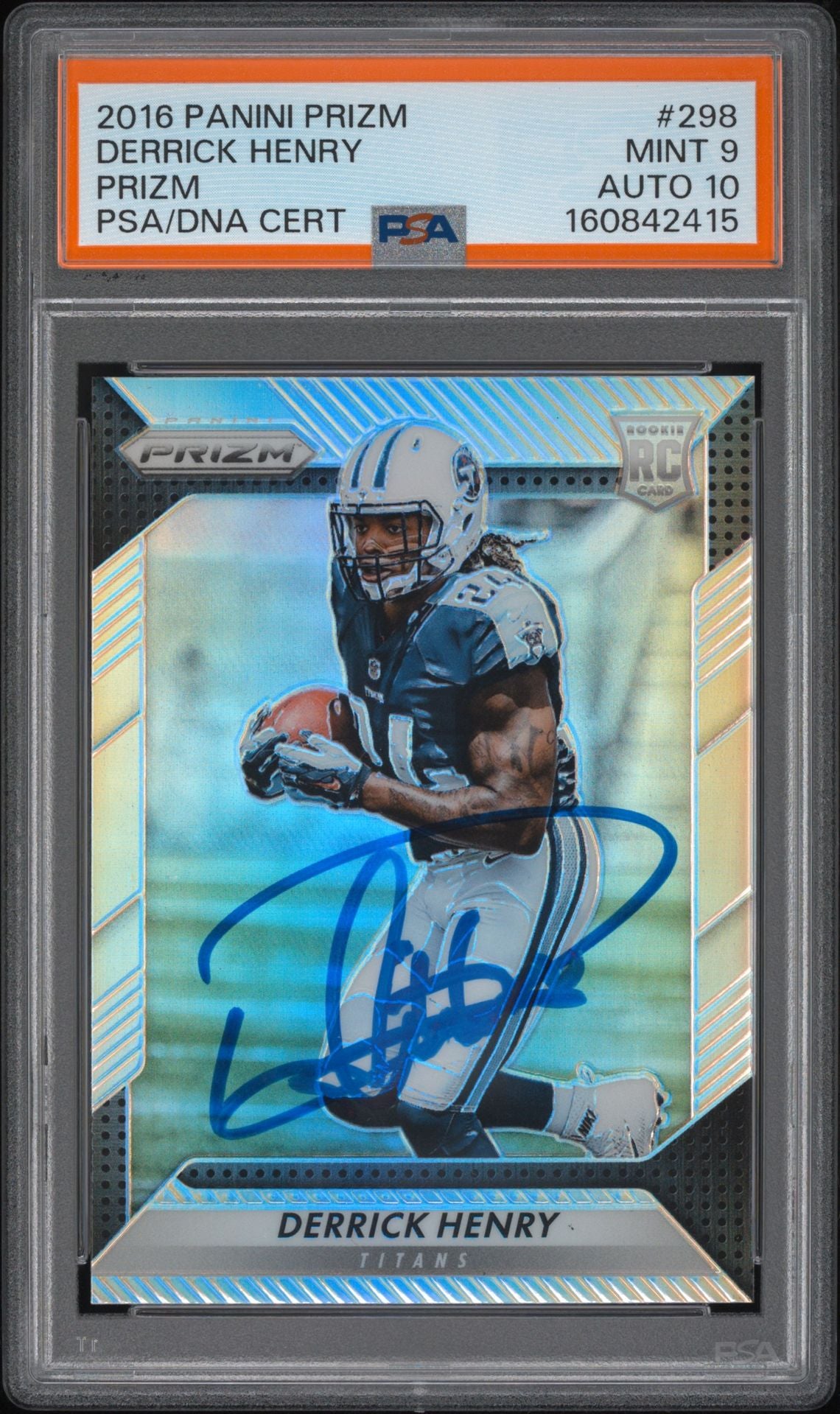 Derrick Henry 2016 Panini Prizm Signed Rookie Card #298 PSA 9 Auto 10