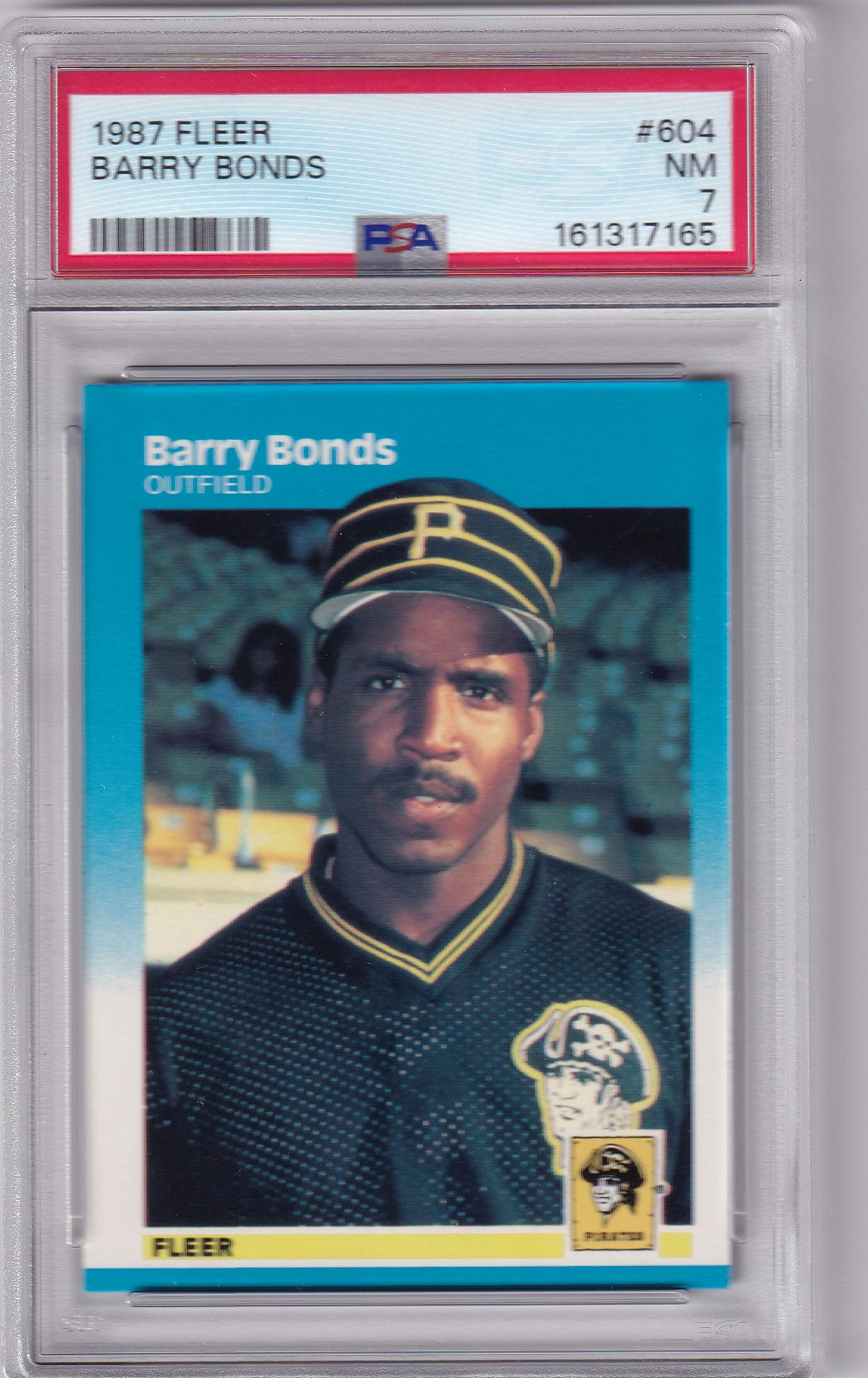 Barry Bonds 1987 Fleer Pirates Baseball Card #604 PSA 7