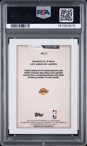 Shaquille O'Neal 2025 Topps Chrome Glass Canvas Card #GC-11 PSA 10 Auto 10