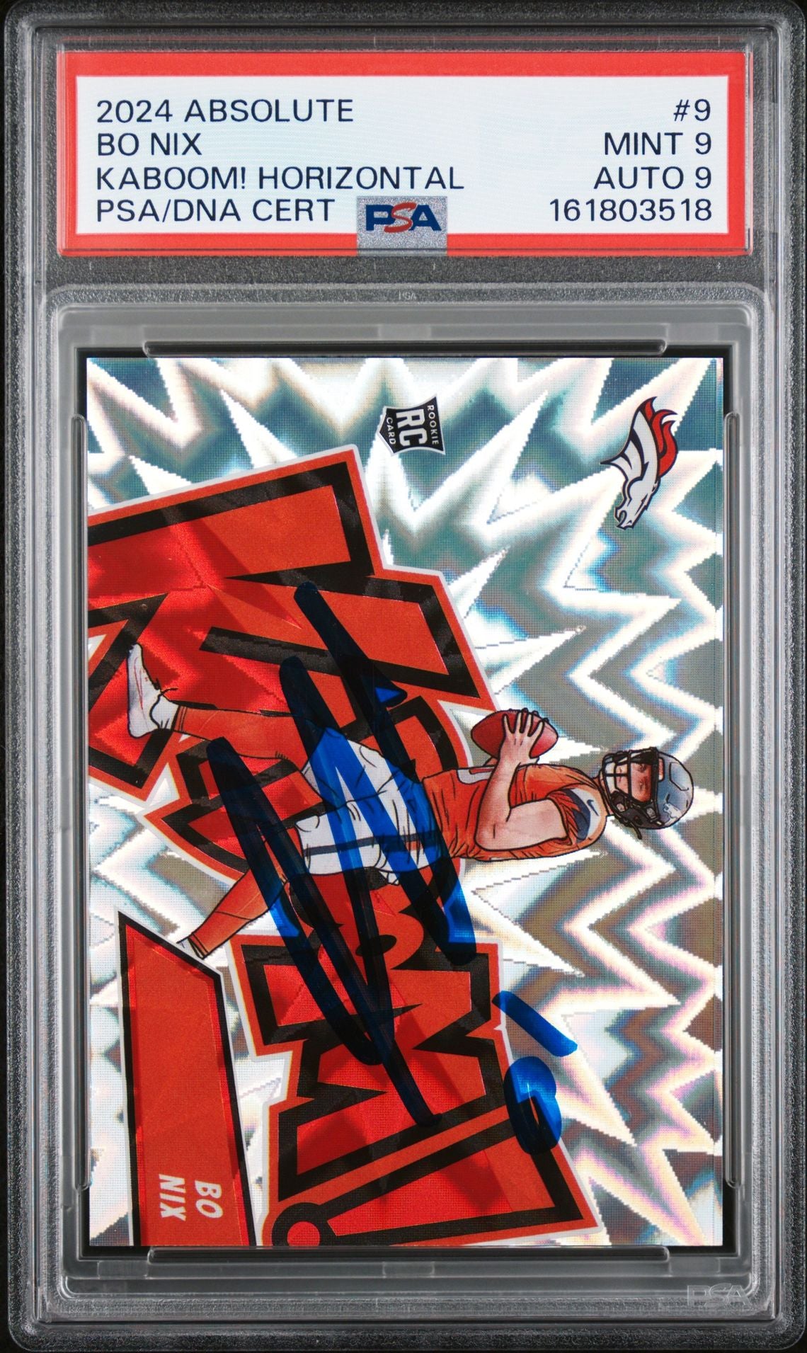 Bo Nix 2024 Absolute Kaboom RC Rookie Card #9 PSA 9 Auto 9-Powers Sports Memorabilia