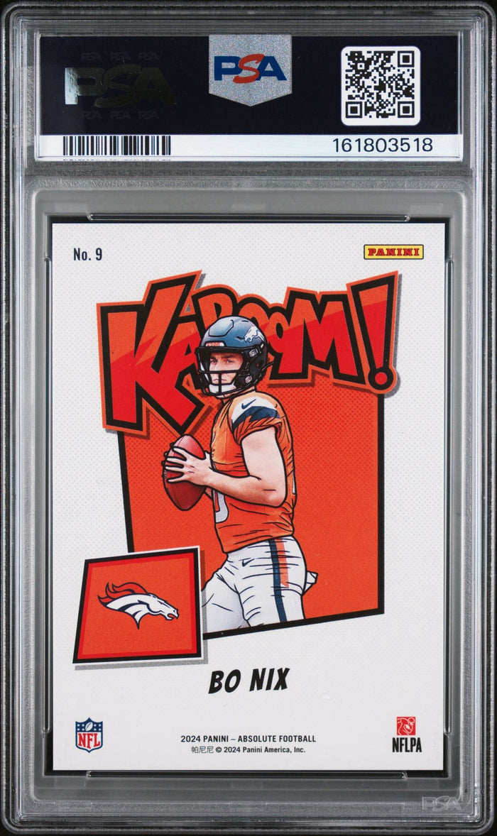 Bo Nix 2024 Absolute Kaboom RC Rookie Card #9 PSA 9 Auto 9
