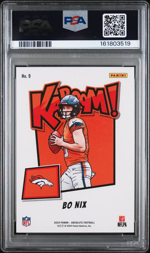 Bo Nix 2024 Absolute Kaboom RC Rookie Card #9 PSA 10 Auto 8