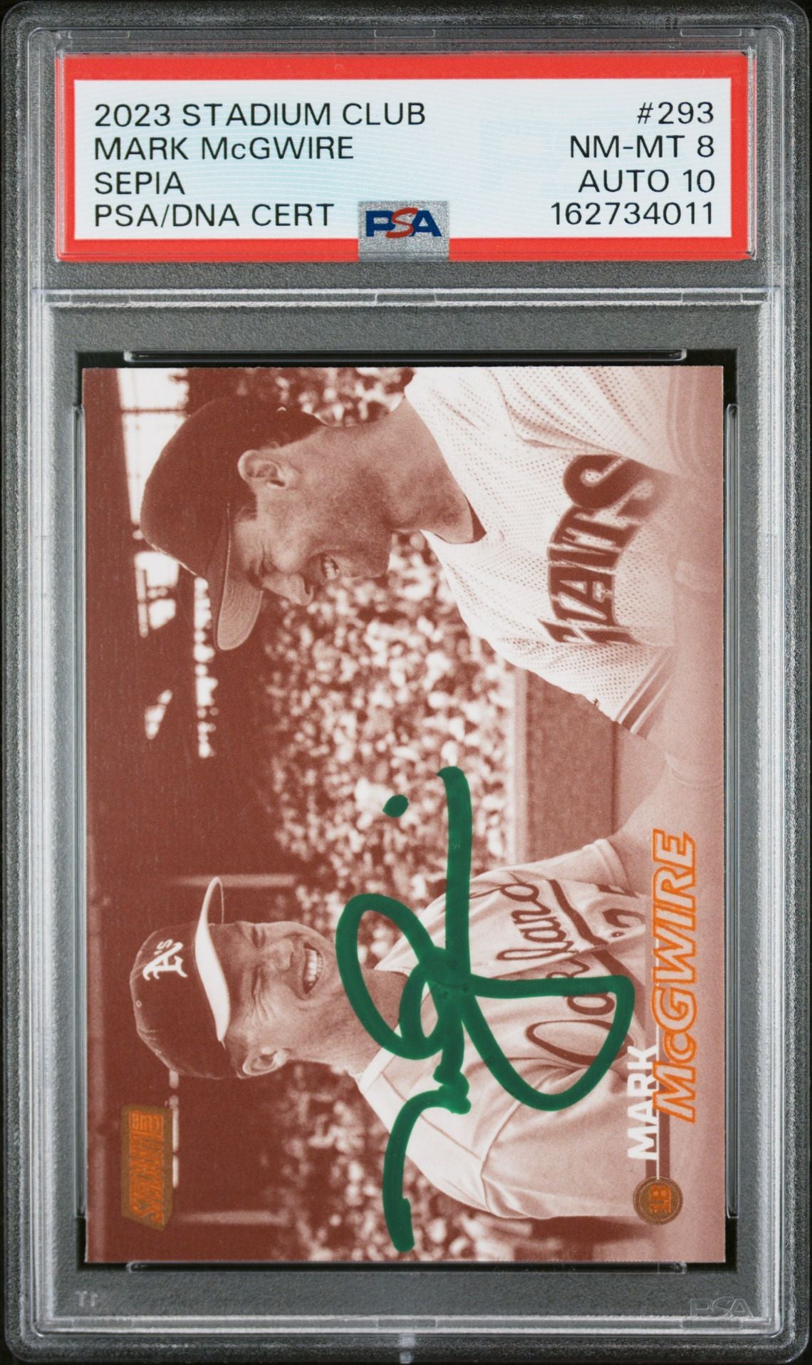 Mark McGwire 2023 Topps Stadium Club Sepia Card #293 PSA 8 Auto 10 62734011-Powers Sports Memorabilia