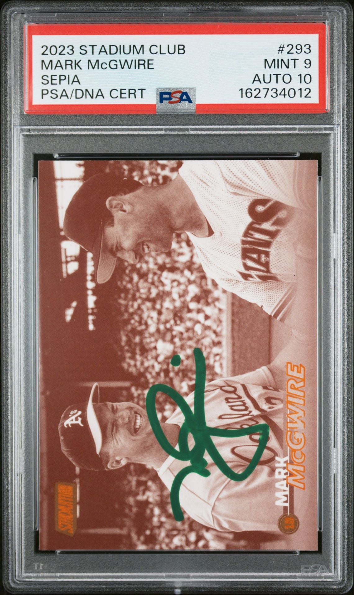 Mark McGwire 2023 Topps Stadium Club Sepia Card #293 PSA 9 Auto 10 62734012-Powers Sports Memorabilia