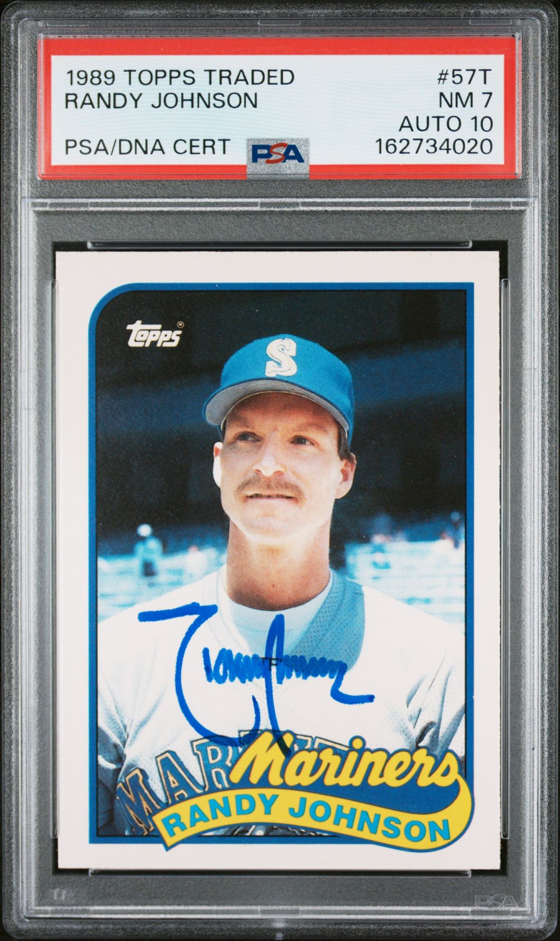 Randy Johnson 1989 Topps Traded Rookie Card #57T PSA 7 Auto 10 162734020-Powers Sports Memorabilia