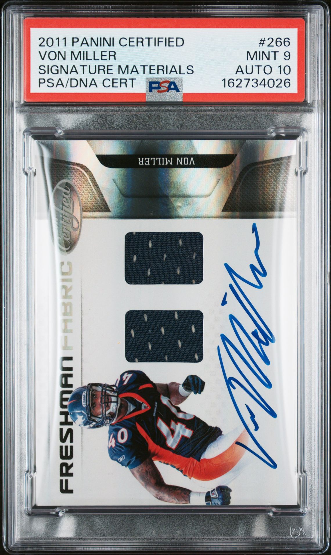 Von Miller 2011 Panini Certified Signed Rookie Card #266 PSA 9 Auto 10 /499-Powers Sports Memorabilia