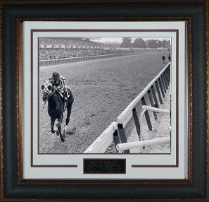 Ron Turcotte 1973 Belmont Stakes Secretariat Vintage B&W 11 x 14 Photograph Premium Framing & V-Groove Matting-Powers Sports Memorabilia