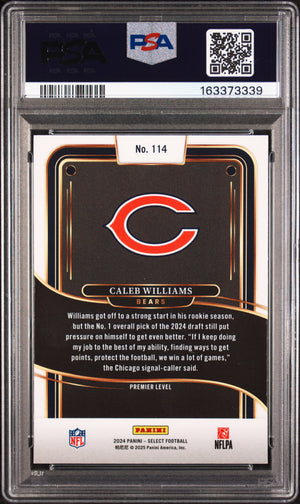 Caleb Williams 2024 Select Football Rookie Card #114 PSA 10