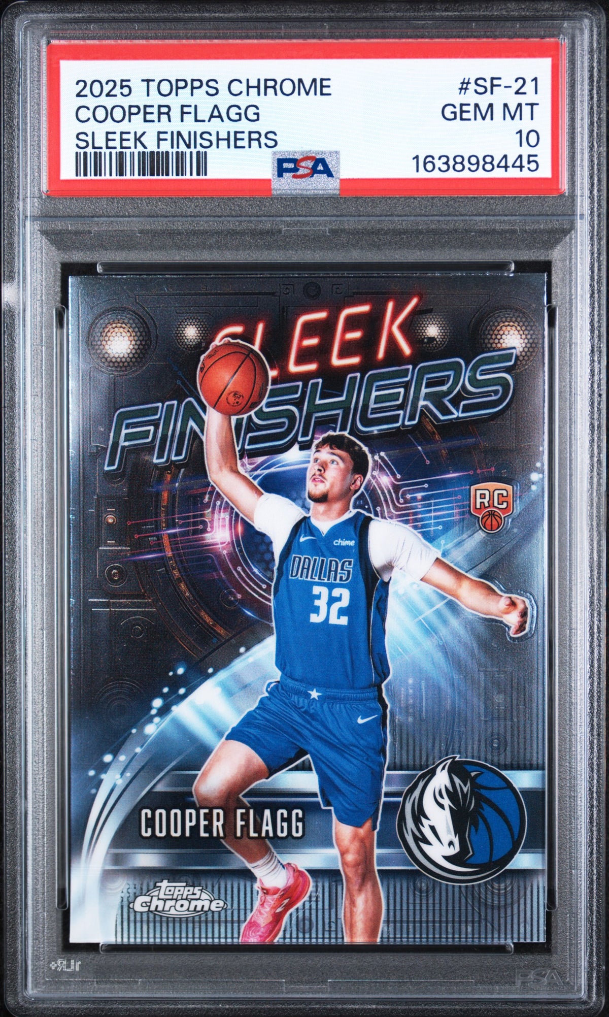 Cooper Flagg 2025 Topps Chrome Sleek Finishers Rookie Card #SF-21 PSA 10-Powers Sports Memorabilia