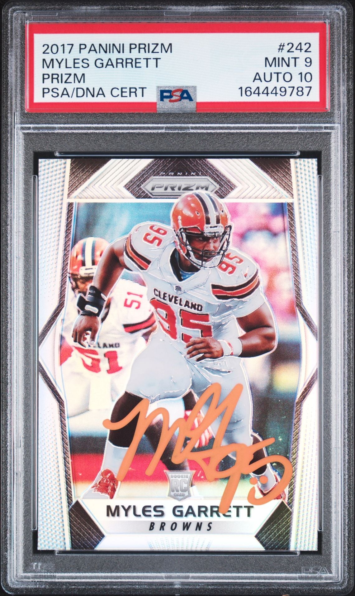 Myles Garrett 2017 Panini Prizm Rookie Card #242 PSA 9 Auto 10 164449787