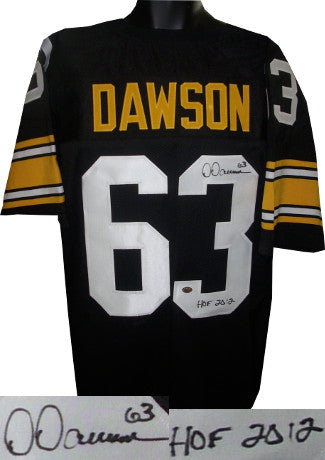 Dermontti Dawson Autographed Black TB Custom Stitched Pro Style Football Jersey #63 HOF 2012 XL- Dawson Hologram-Powers Sports Memorabilia
