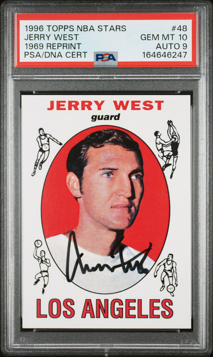 Jerry West 1996 Topps Stars Card #48 PSA 10 Auto 9 164646247