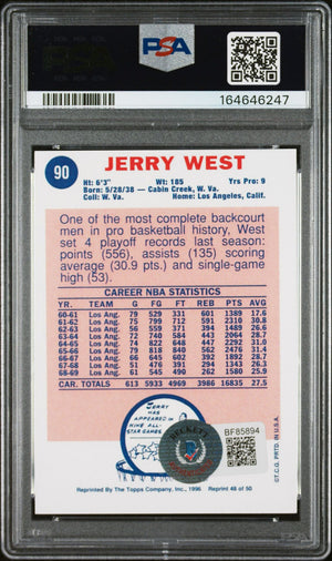 Jerry West 1996 Topps Stars Card #48 PSA 10 Auto 9 164646247