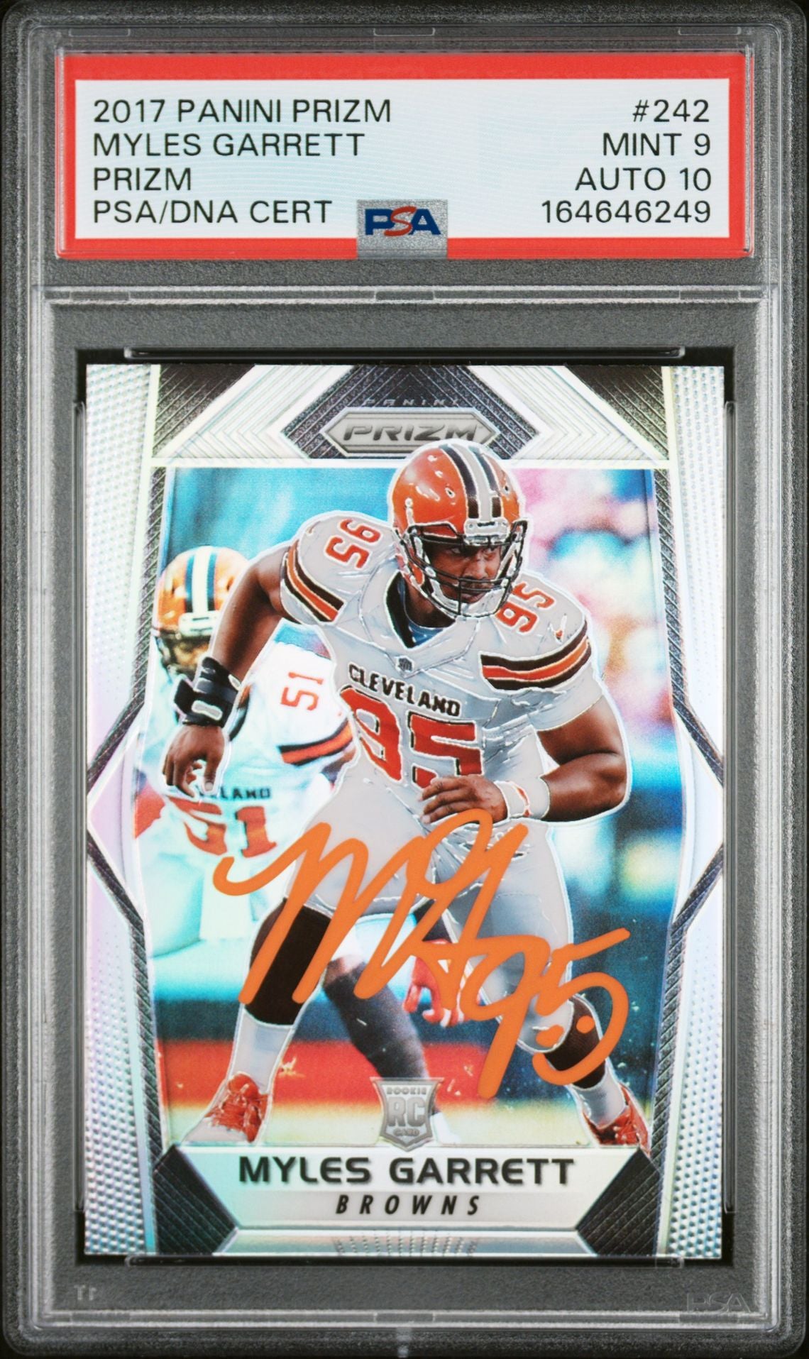 Myles Garrett 2017 Panini Prizm Silver Rookie Card #242 PSA 9 Auto 10 46249