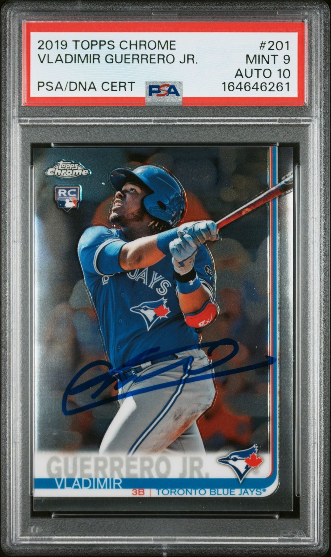 Vladimir Guerrero Jr. 2019 Topps Chrome Rookie Card #201 PSA 9 Auto 10 6261