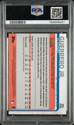 Vladimir Guerrero Jr. 2019 Topps Chrome Rookie Card #201 PSA 9 Auto 10 6261