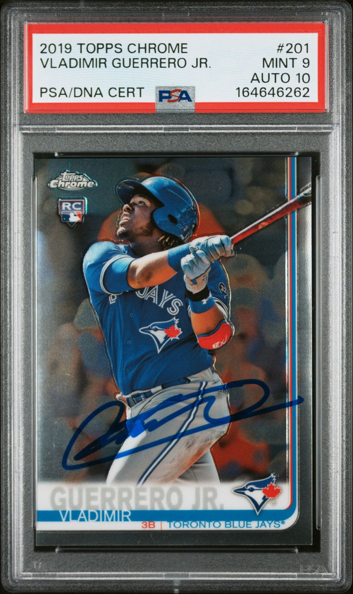 Vladimir Guerrero Jr. 2019 Topps Chrome Rookie Card #201 PSA 9 Auto 10 6262