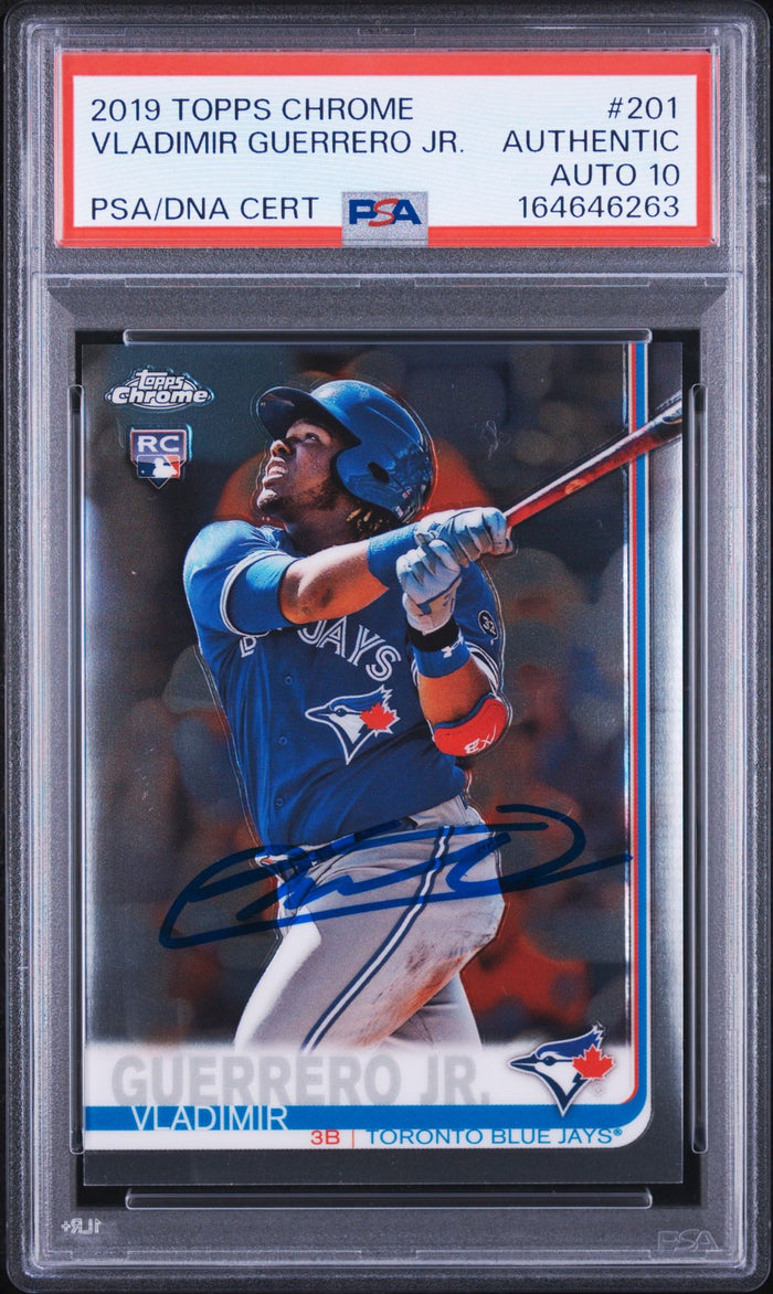 Vladimir Guerrero Jr. 2019 Topps Chrome Rookie Card #201 PSA Auth Auto 10