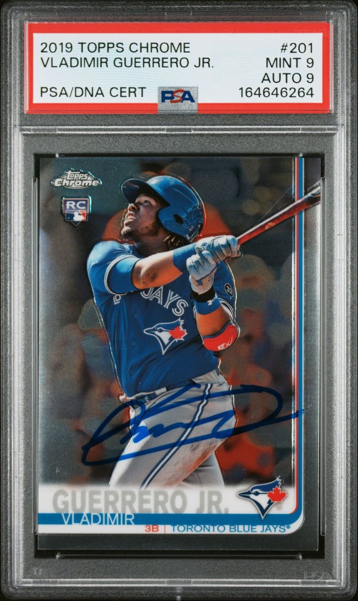 Vladimir Guerrero Jr. 2019 Topps Chrome Rookie Card #201 PSA 9 Auto 9 6264