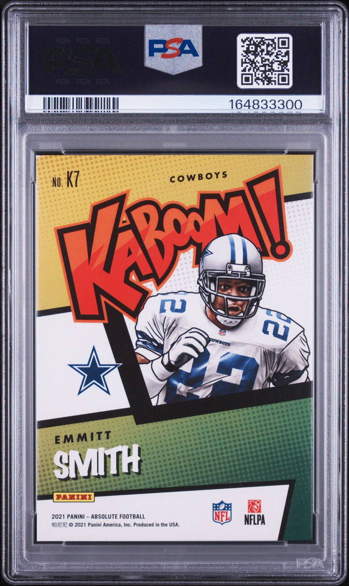 Emmitt Smith 2021 Panini Absolute Kaboom Card #K7 PSA 7 Auto 10-Powers Sports Memorabilia